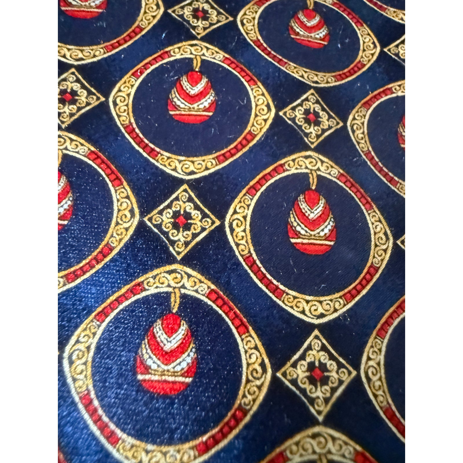 Faberge | Blue Red And Gold 100% Silk Egg Tie Necktie Easter Tie — image 3 of 6